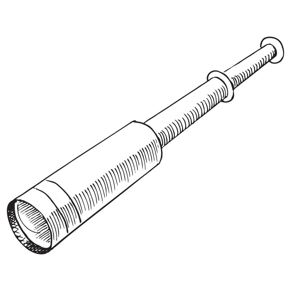 Telescope illustration with drawing pen vector