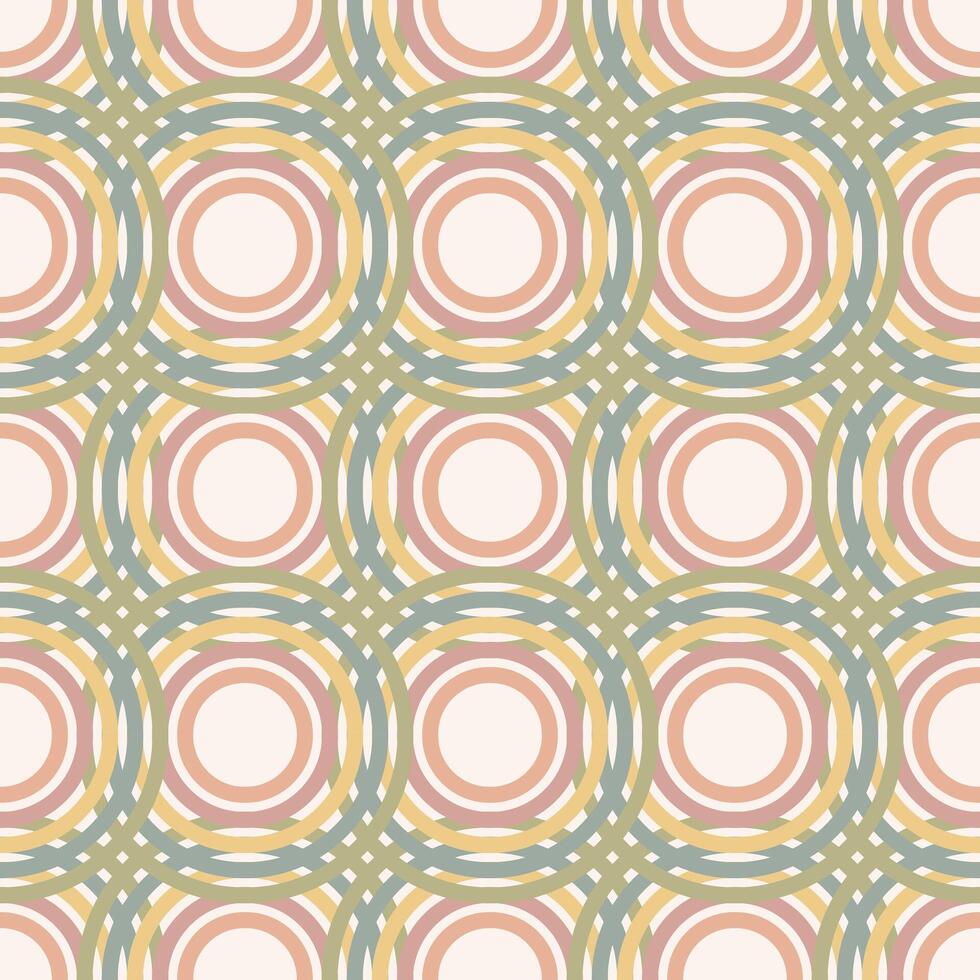 boho vintage circle seamless geometric patterns background vector illustration