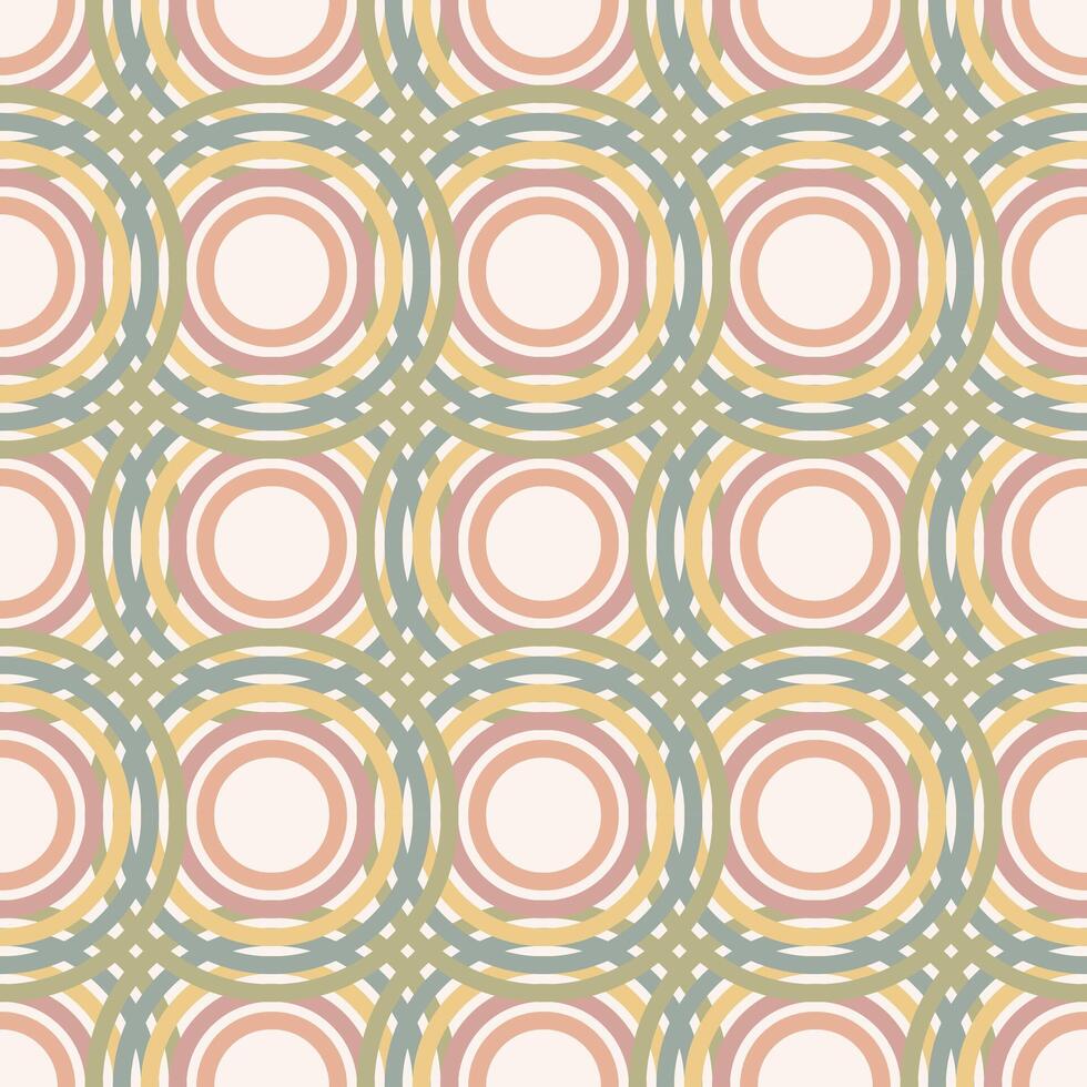 boho vintage circle seamless geometric patterns background vector illustration