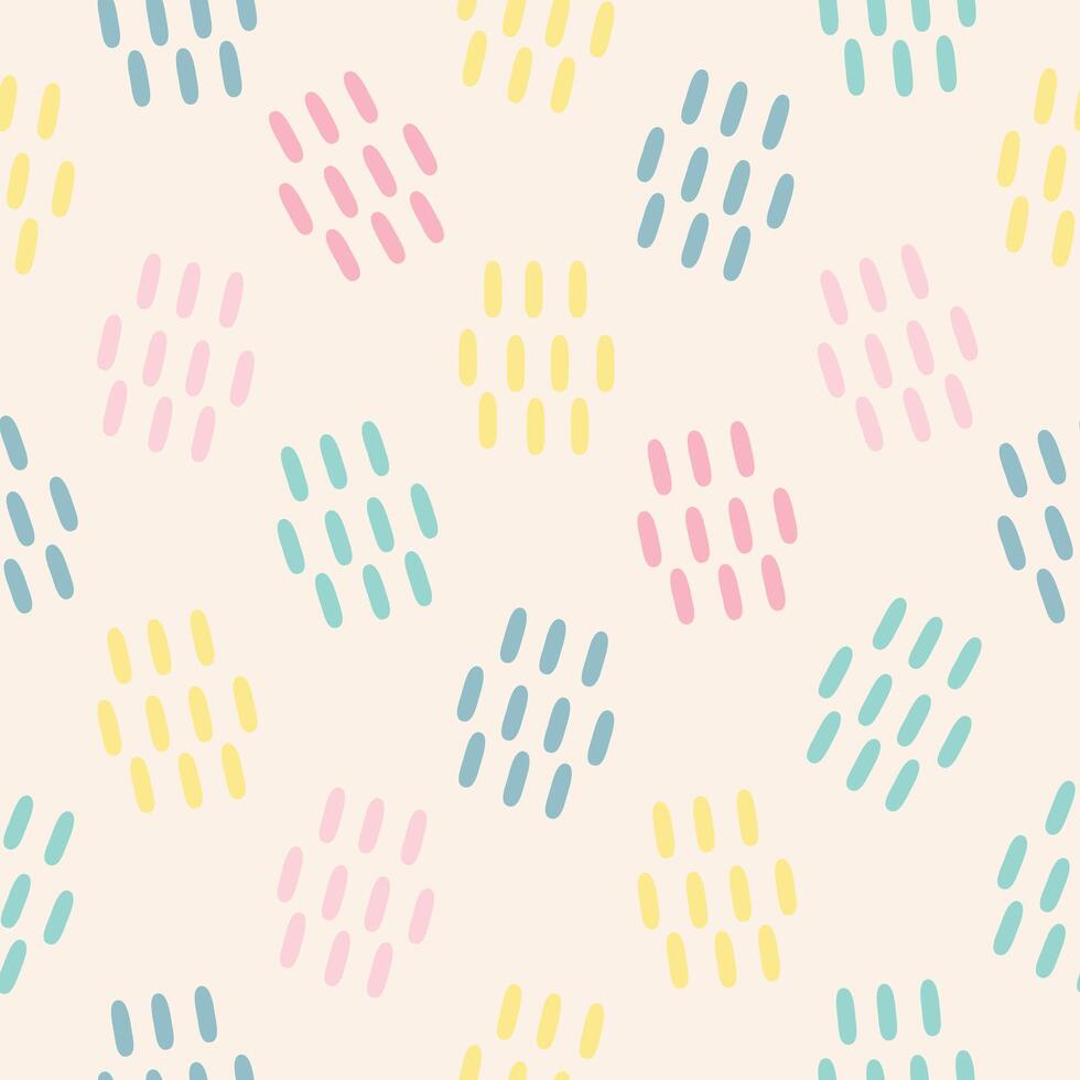 set of cute pastel minimal seamless pattern with lines poka dots doodle lines hand draw vector illustration
