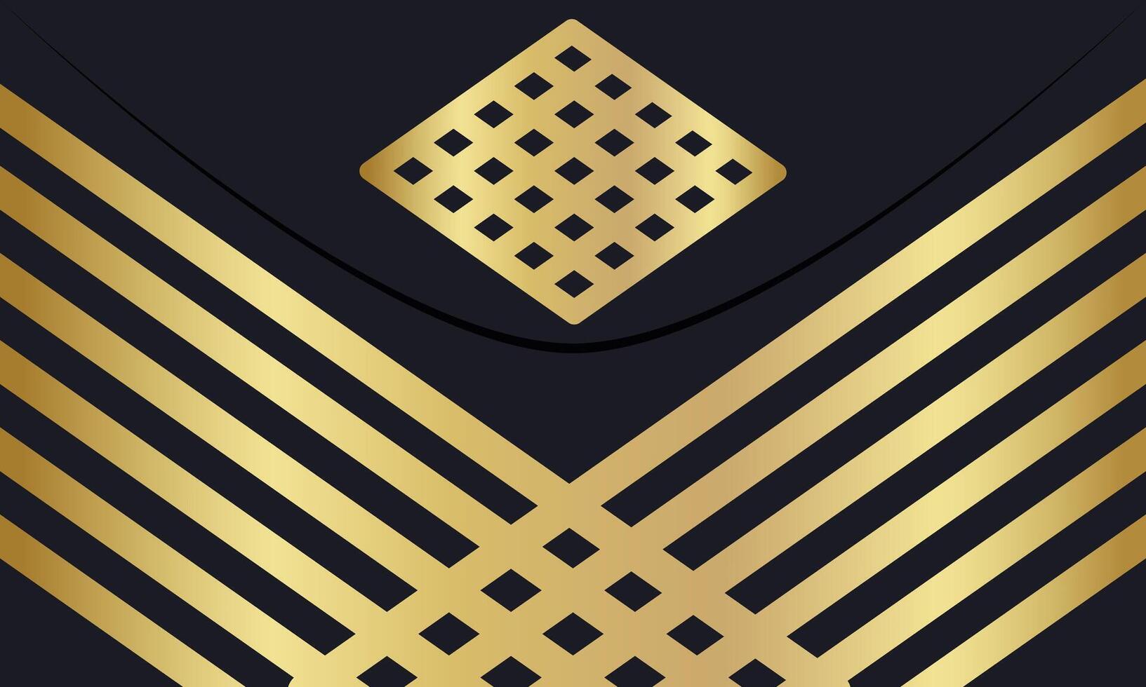 Luxury expensive horizontal envelope with gold patterned decoration for