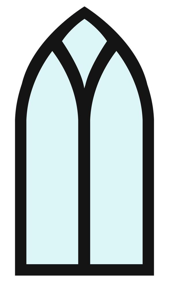 silhouette of window frame in medieval style vector