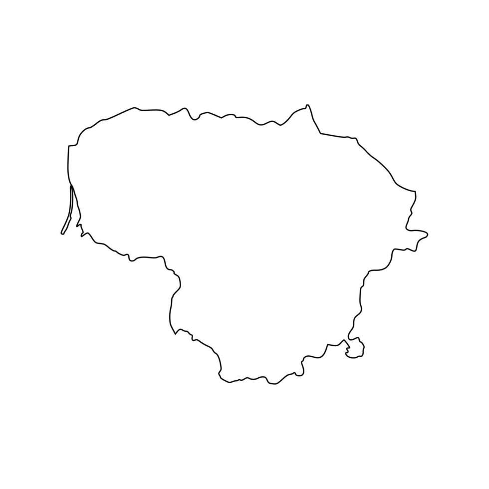 High detailed vector map - lithuania