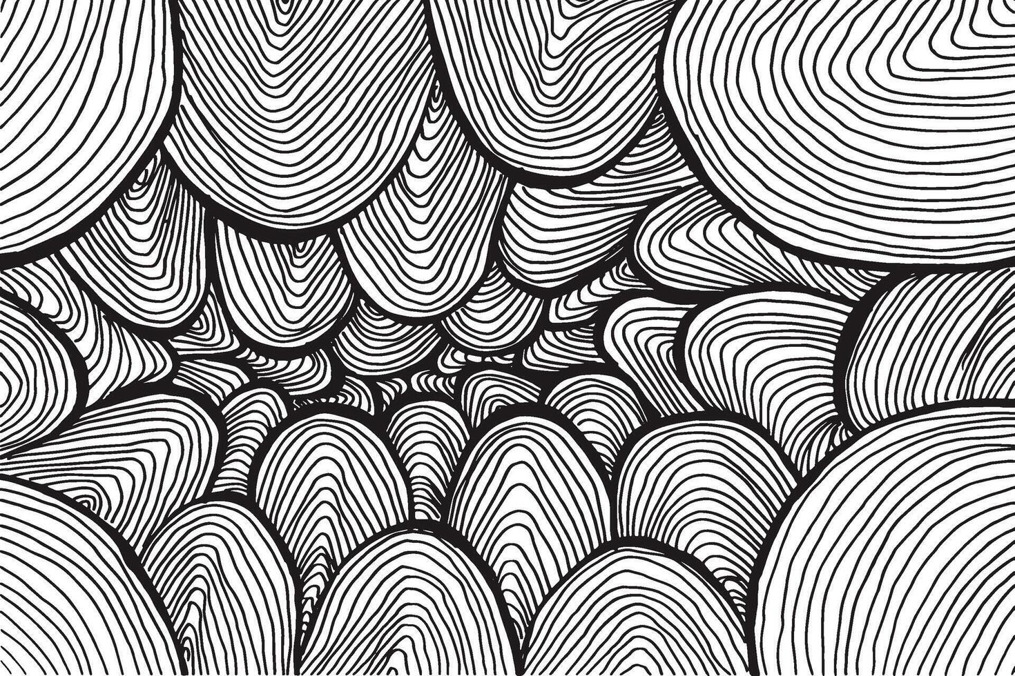 Monochrome black and white hand drawing abstract pattern vector