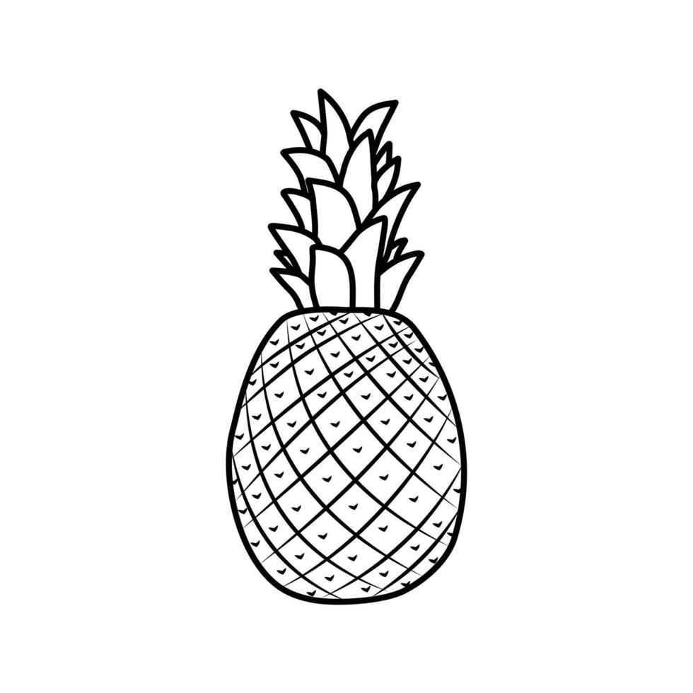 Pineapples symbol icon. Tropical fruits isolated on white background.  Vector illustration EPS 10.