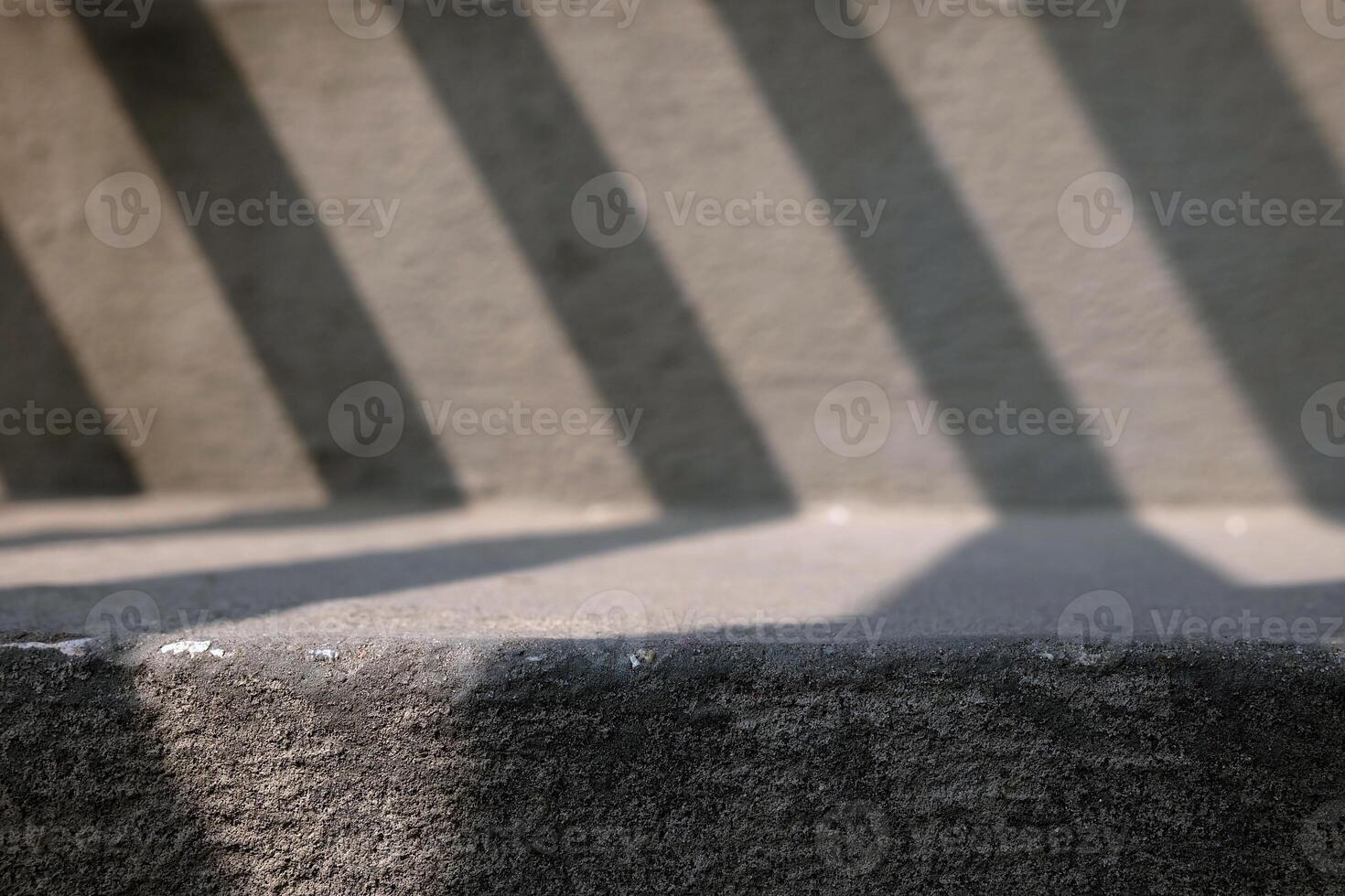 Close up Concrete Stair with Light Beam Background. photo