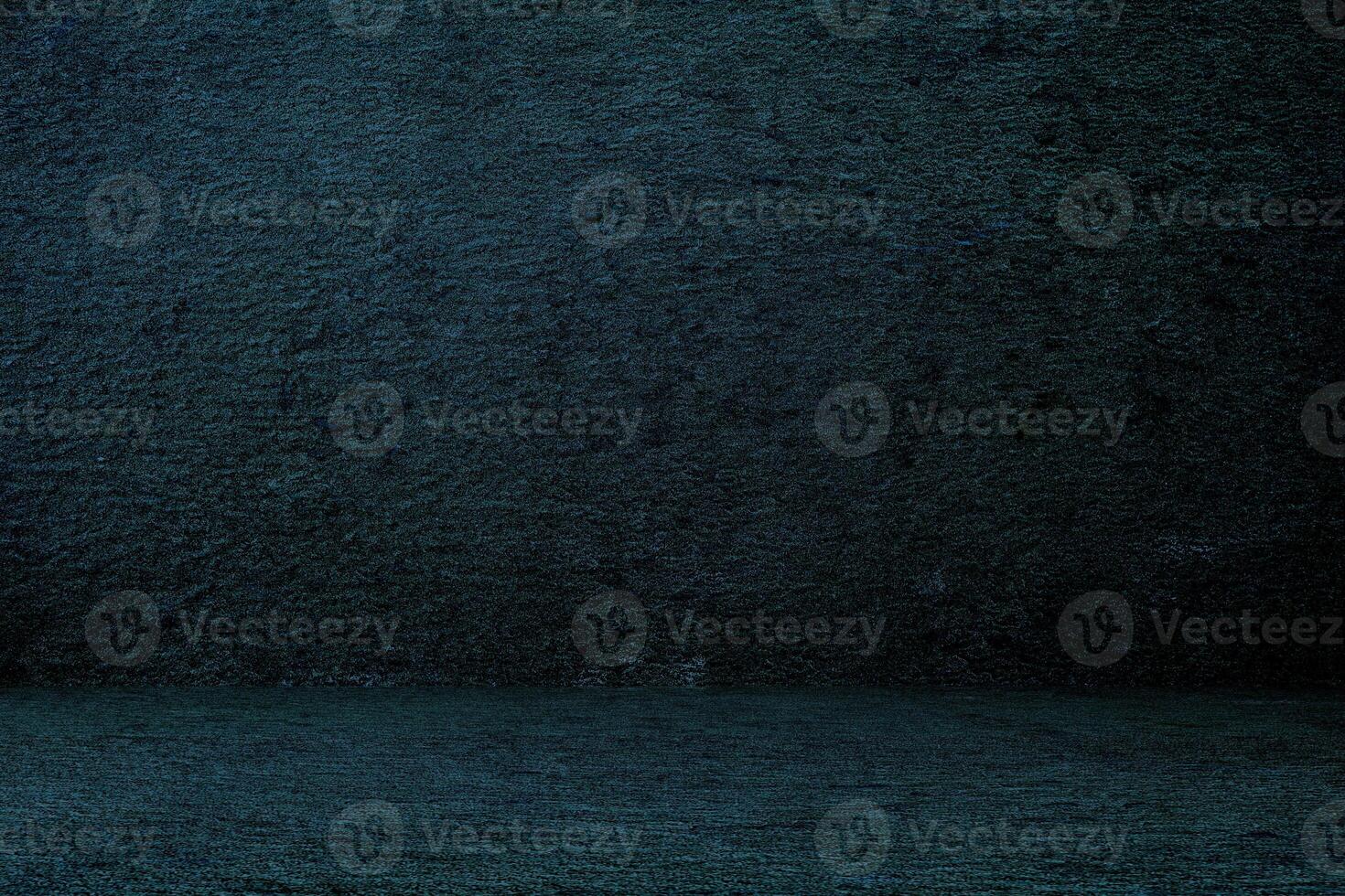Abstract Dark Blue Concrete Room Background Using for Product Presentation, Mockup, and Backdrop. photo