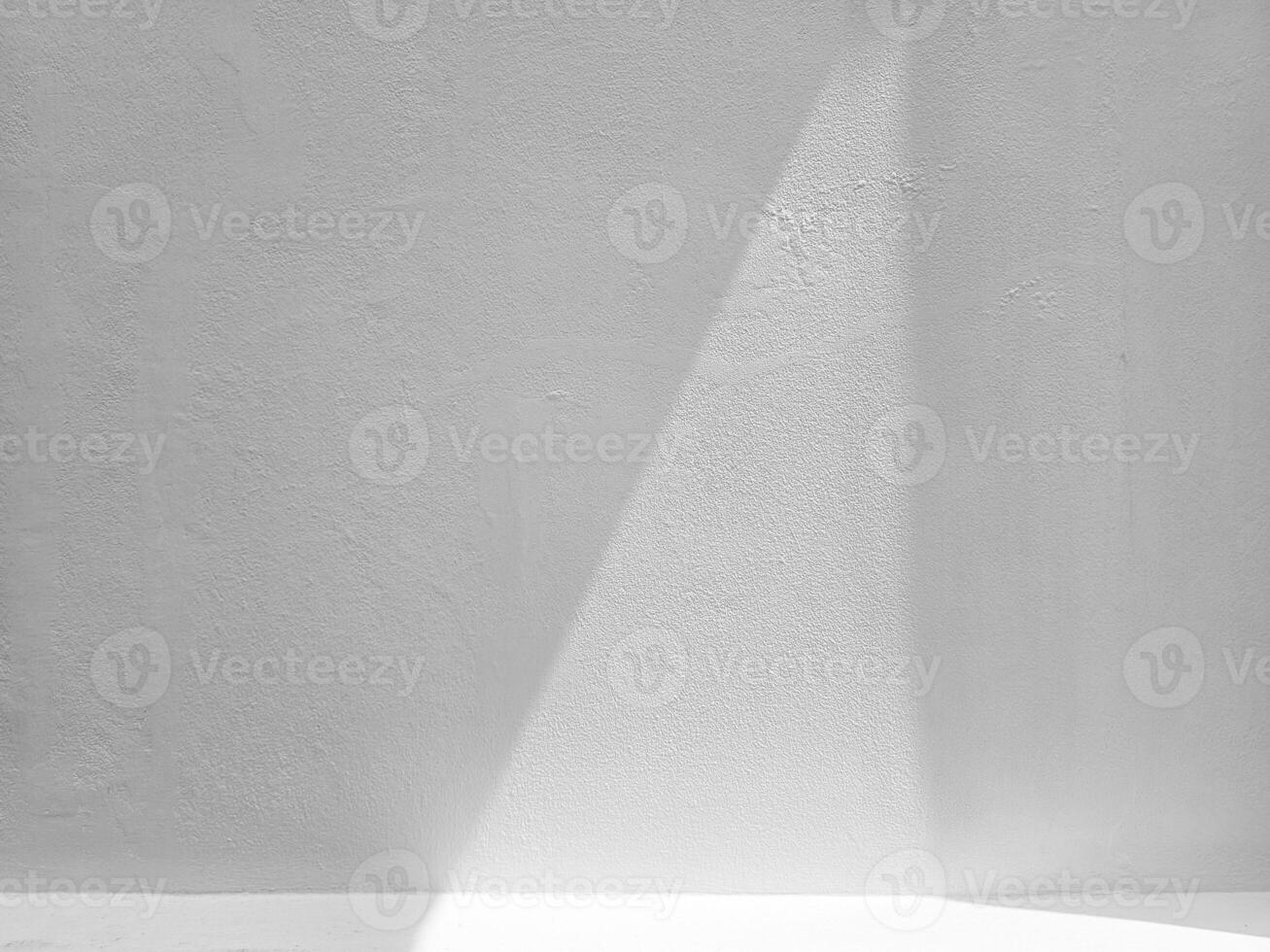 White Stucco Shelf and Wall with Natural Light and Shadow Background. photo