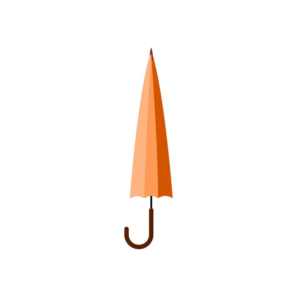 Umbrella with brown handle, perfect for rainy day illustrations, weather related designs, and shelter themed concepts in various creative projects. vector