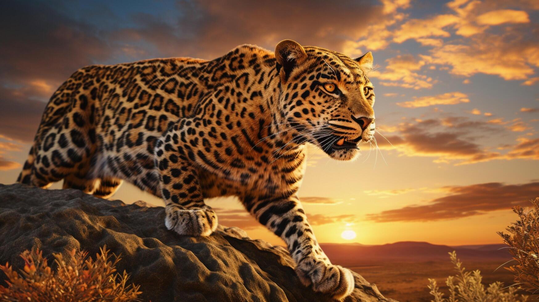 AI generated leopard high quality image photo
