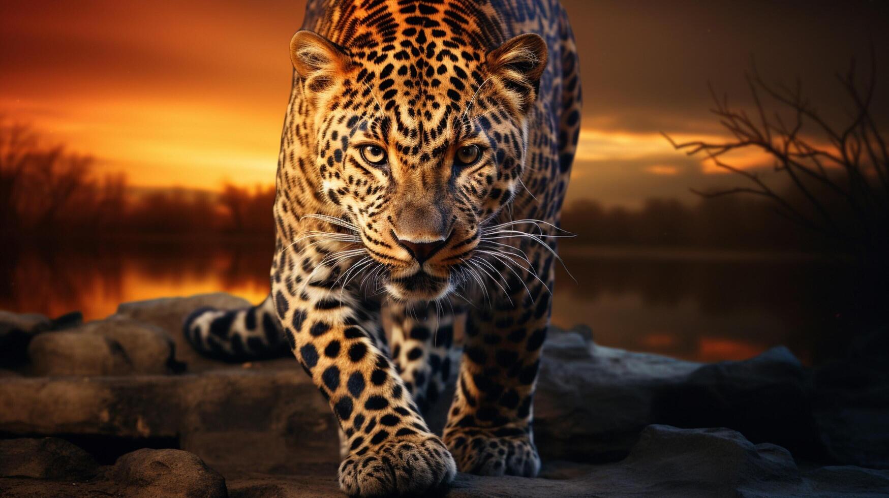 ai generado leopardo alto calidad imagen foto