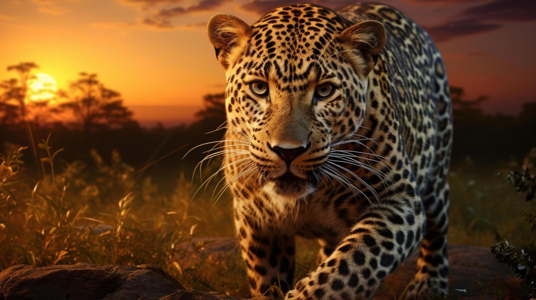 ai generado leopardo alto calidad imagen foto