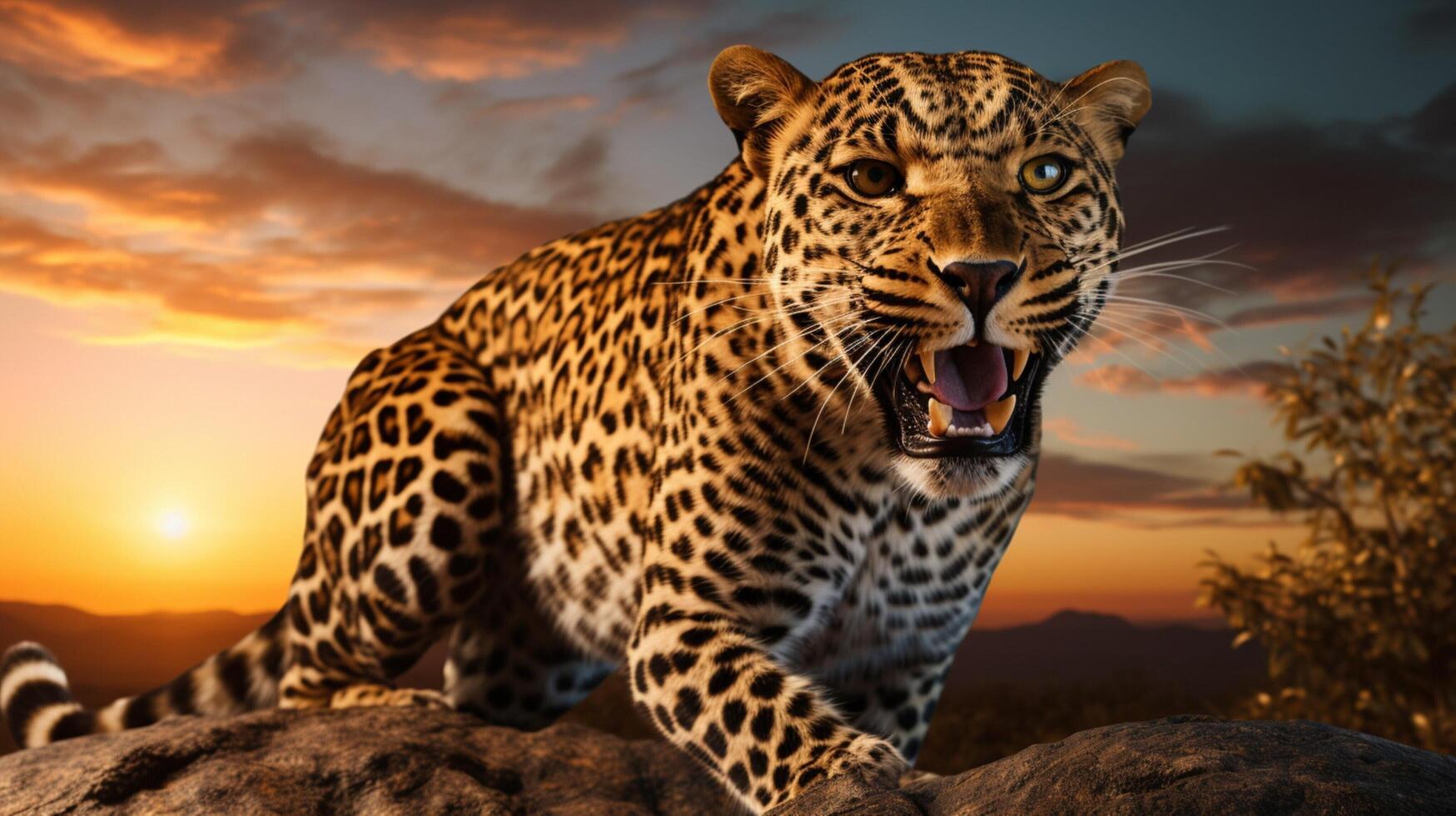 ai generado leopardo alto calidad imagen foto