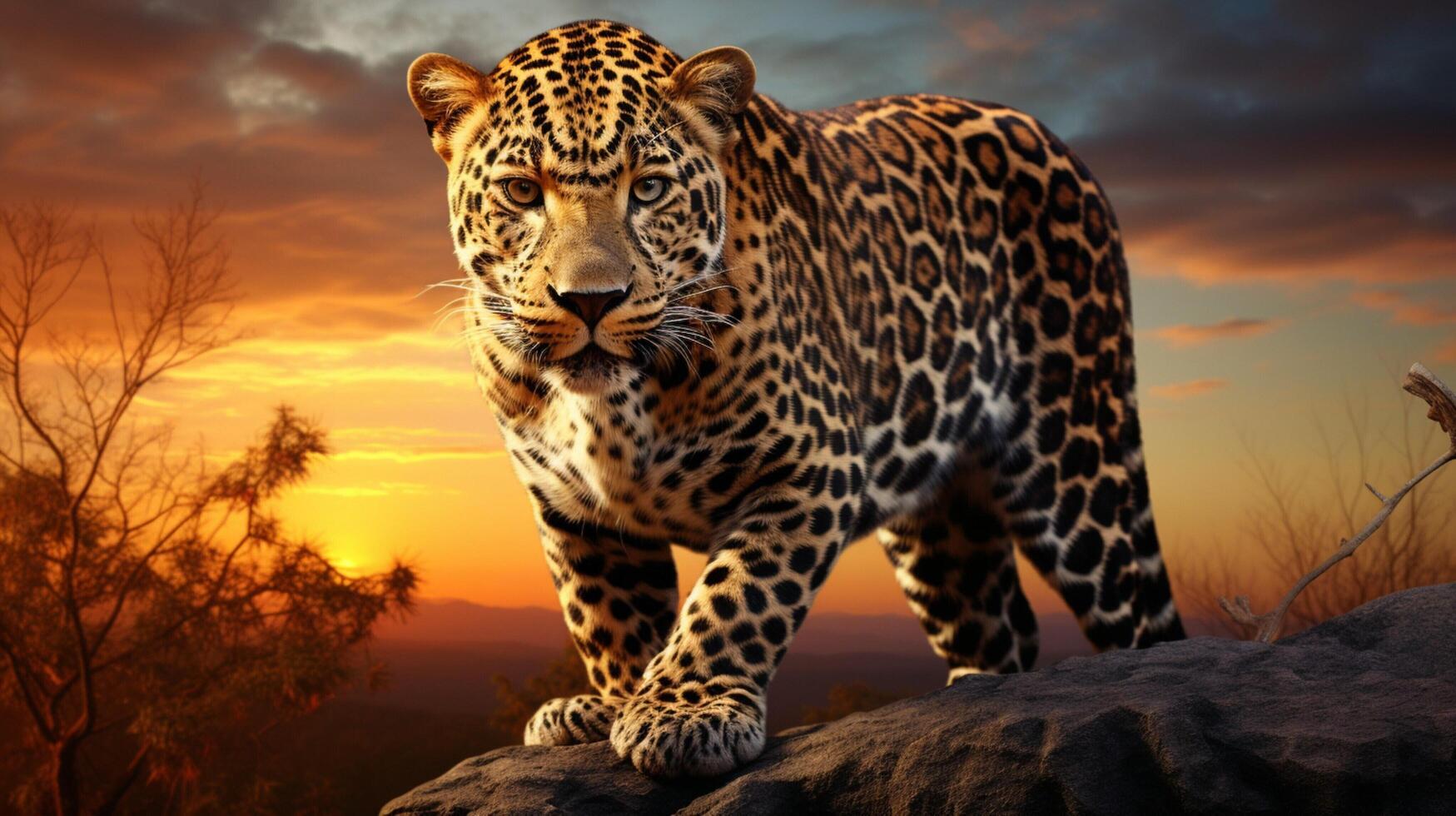 ai generado leopardo alto calidad imagen foto