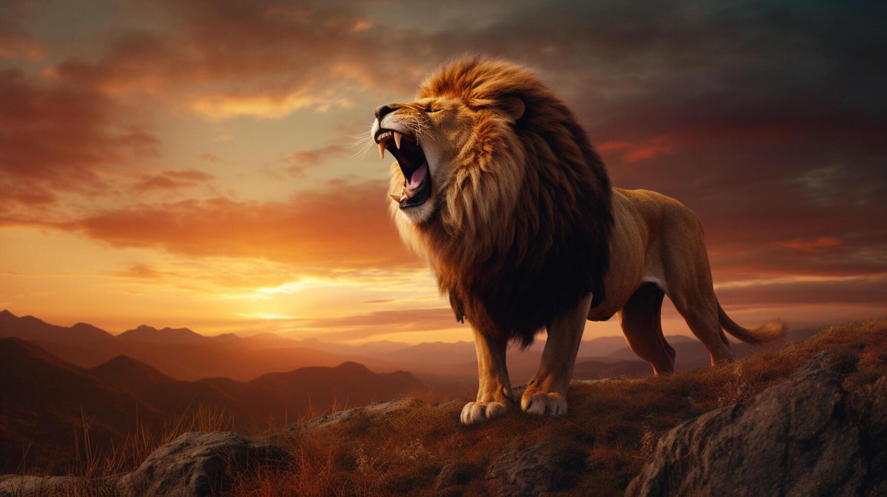 AI generated lion high quality image photo