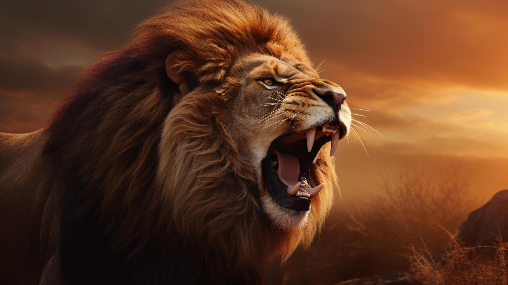 AI generated lion high quality image photo