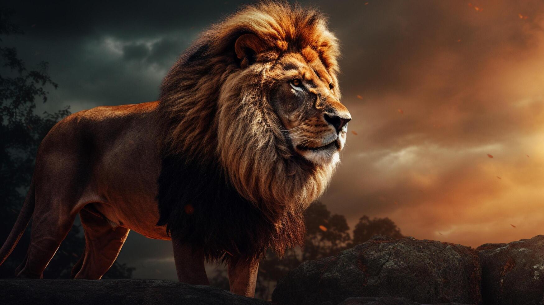 AI generated lion high quality image photo