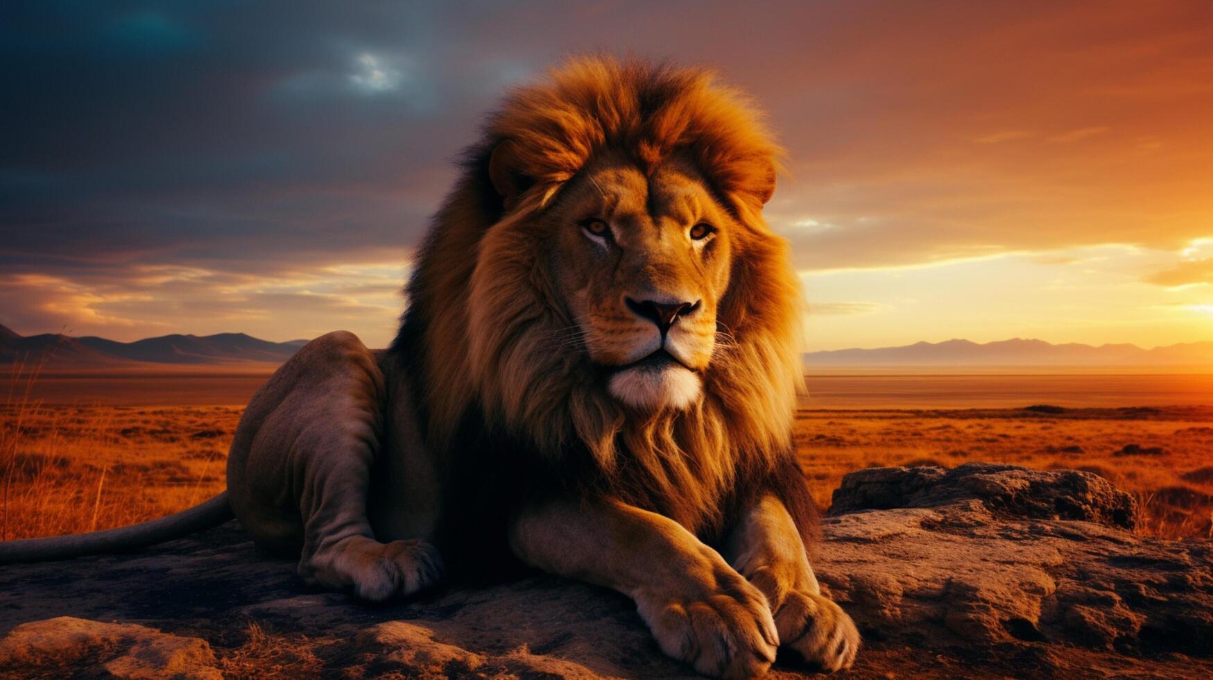 AI generated lion high quality image photo