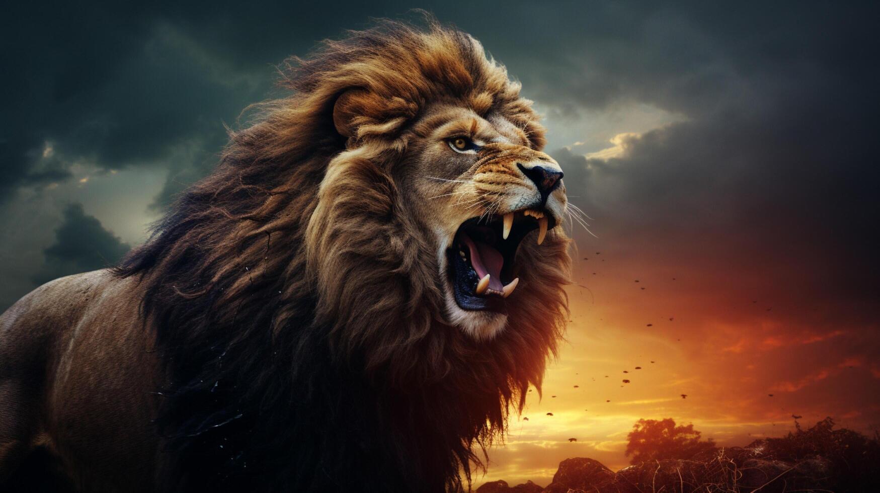 AI generated lion high quality image photo