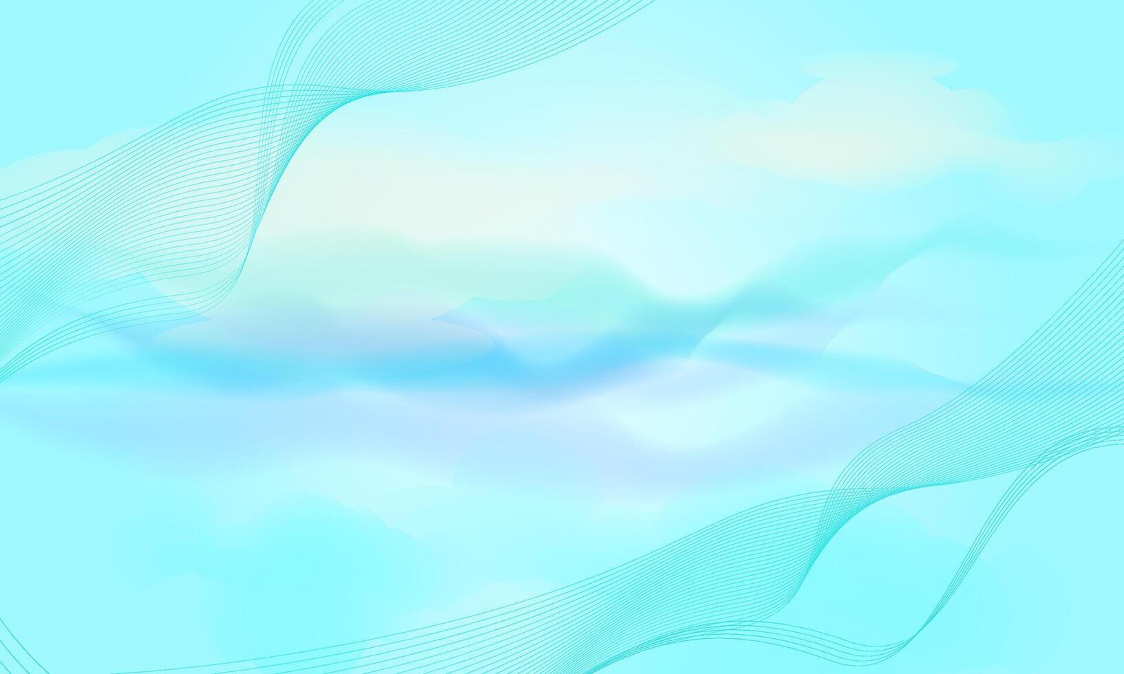 abstract blue background with smooth lines in it and waves on it vector