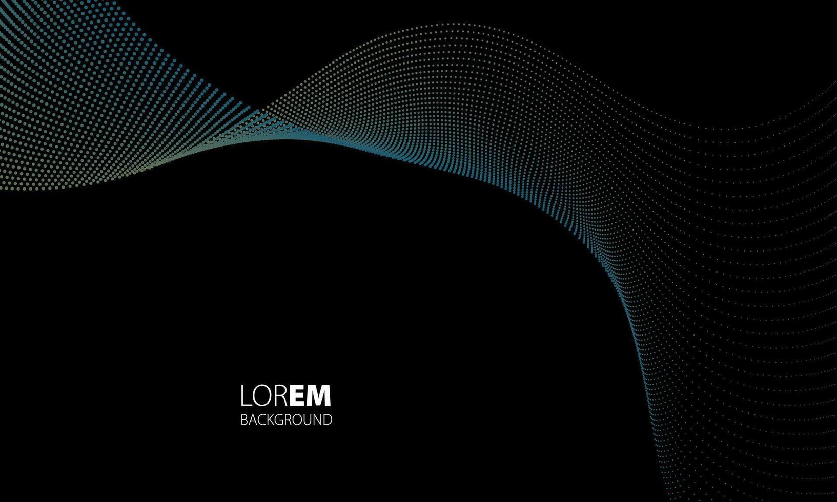 Abstract wave of particles on a black background. Vector illustration for your design.