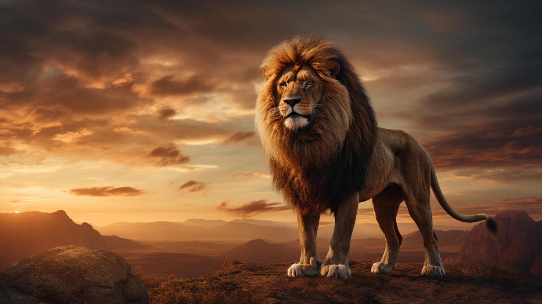 AI generated lion high quality image photo