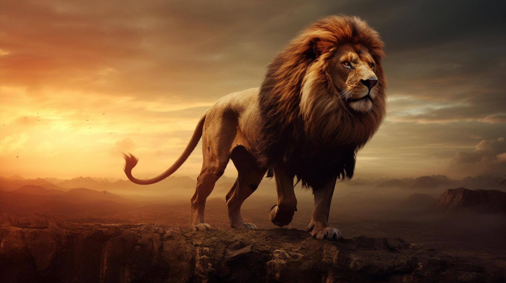 AI generated lion high quality image photo