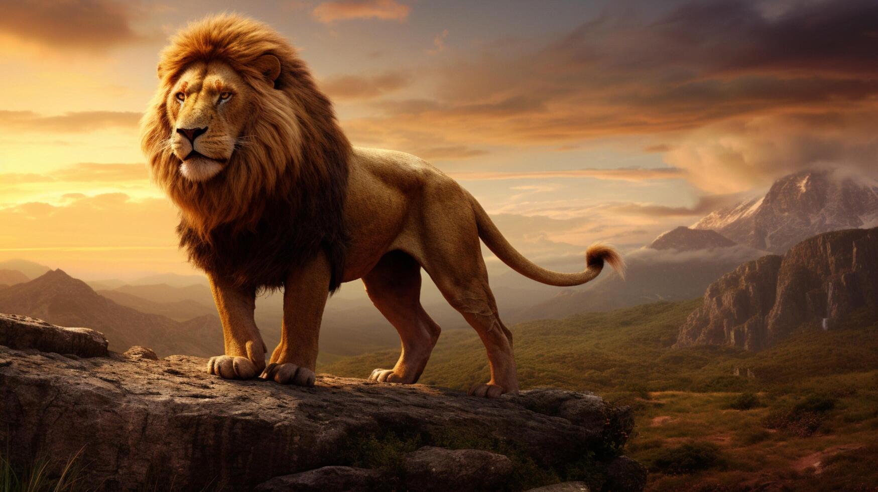 AI generated lion high quality image photo