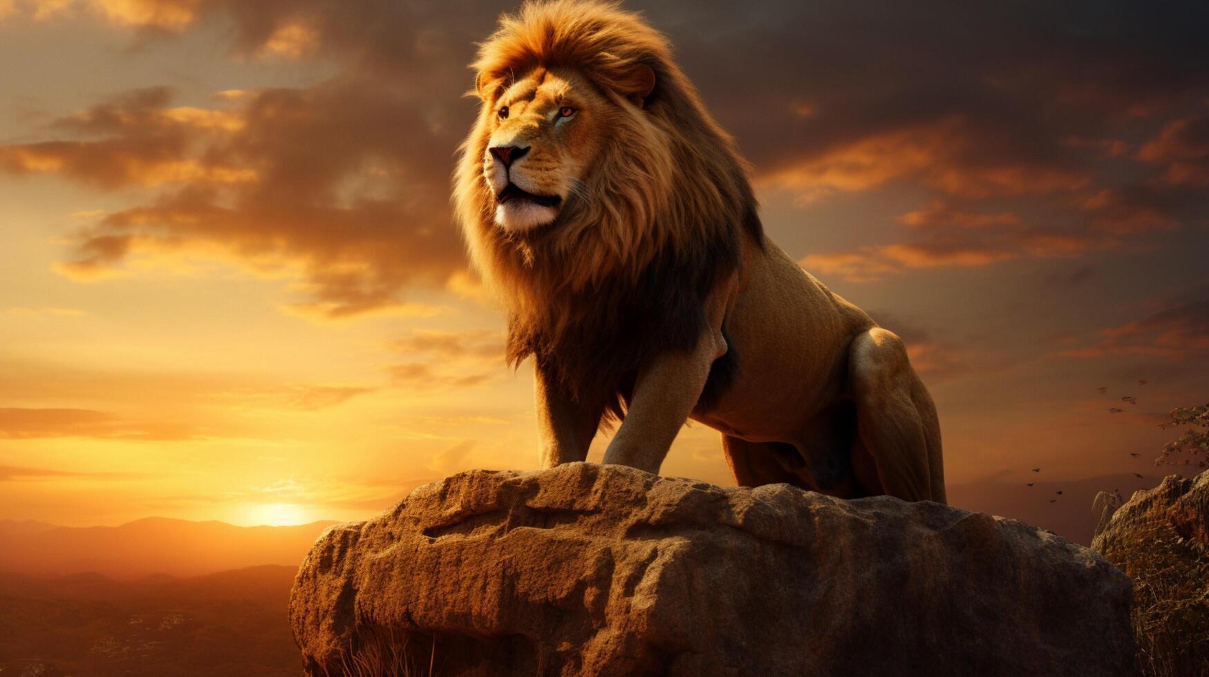 AI generated lion high quality image photo