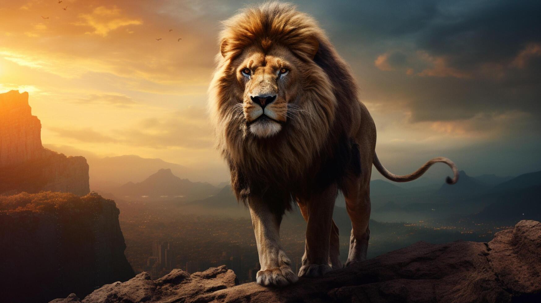 AI generated lion high quality image photo