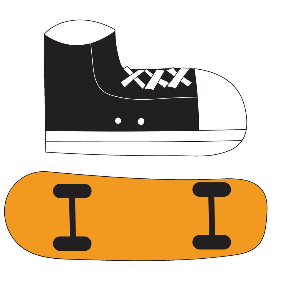Shoes Skateboard Element Illustration vector