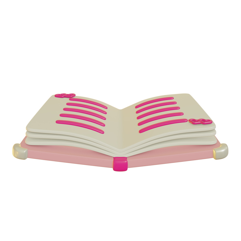 3D Illustration of Romantic Book for Valentine's Day png