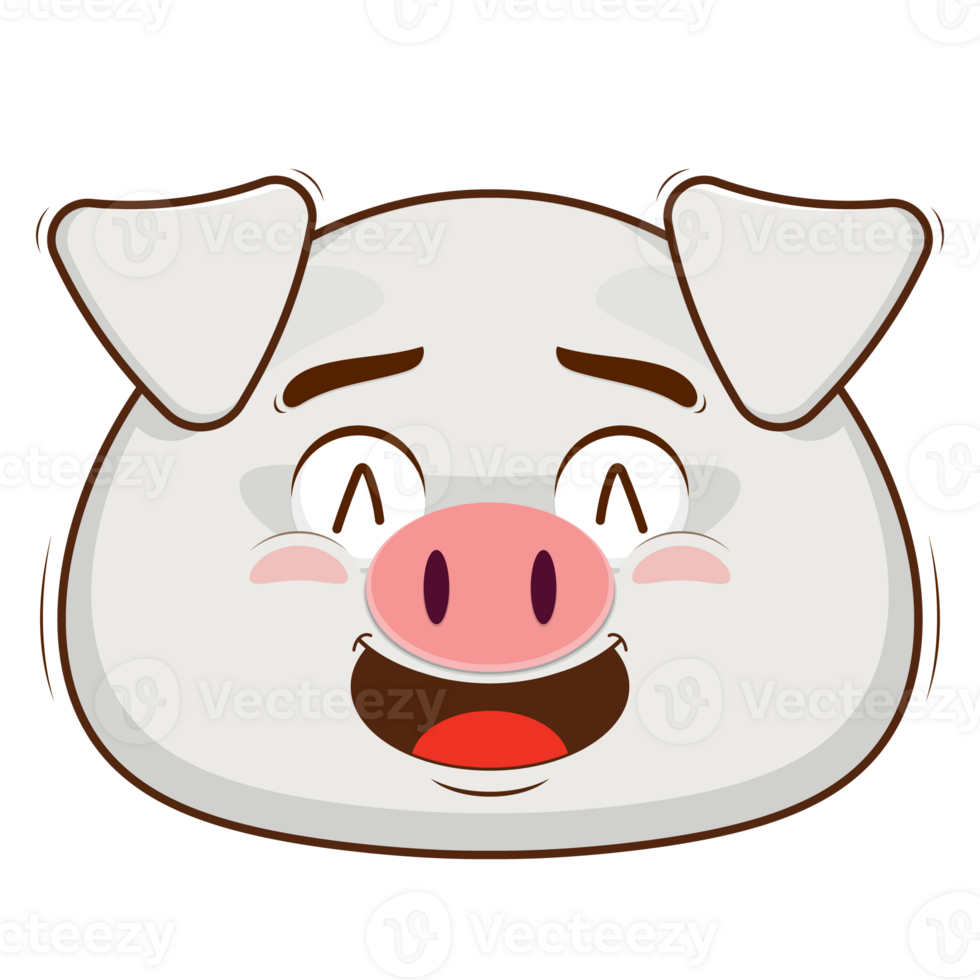 pig smile face cartoon cute png