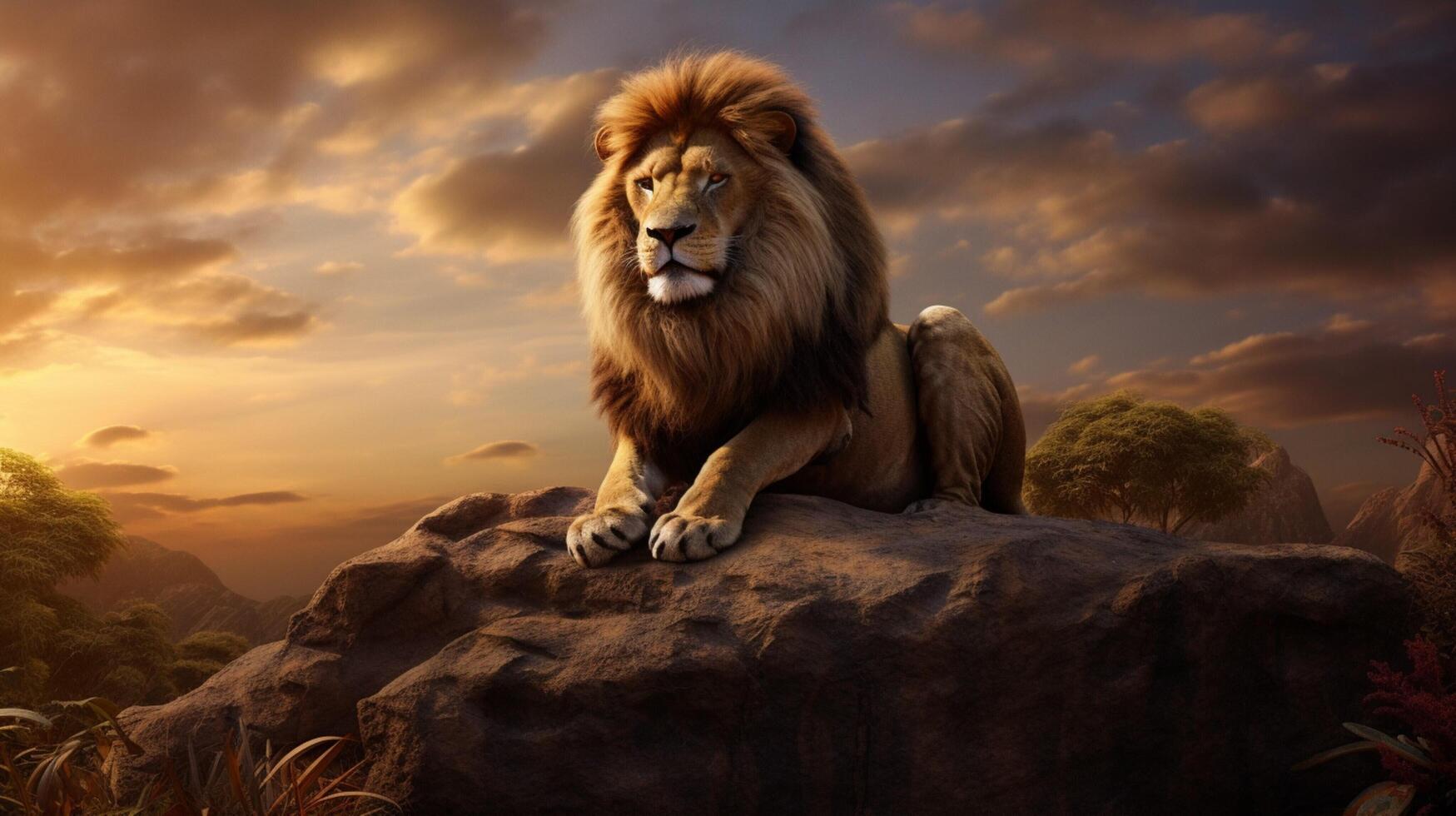 AI generated lion high quality image photo