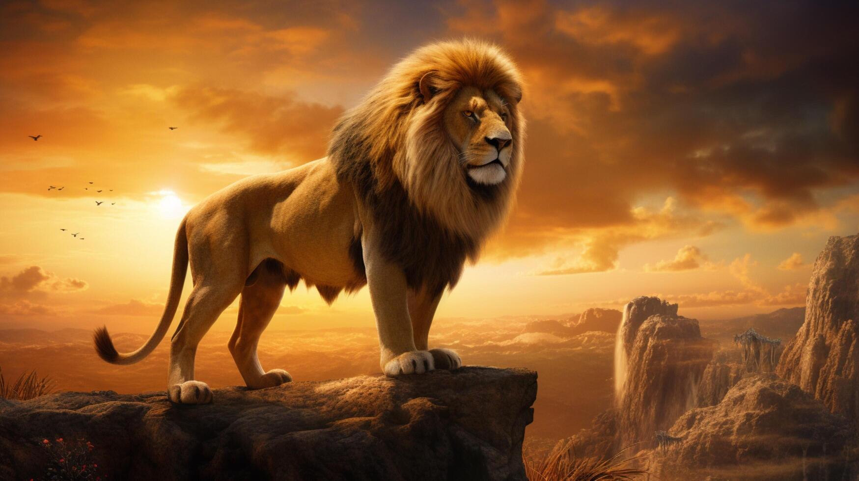 AI generated lion high quality image photo