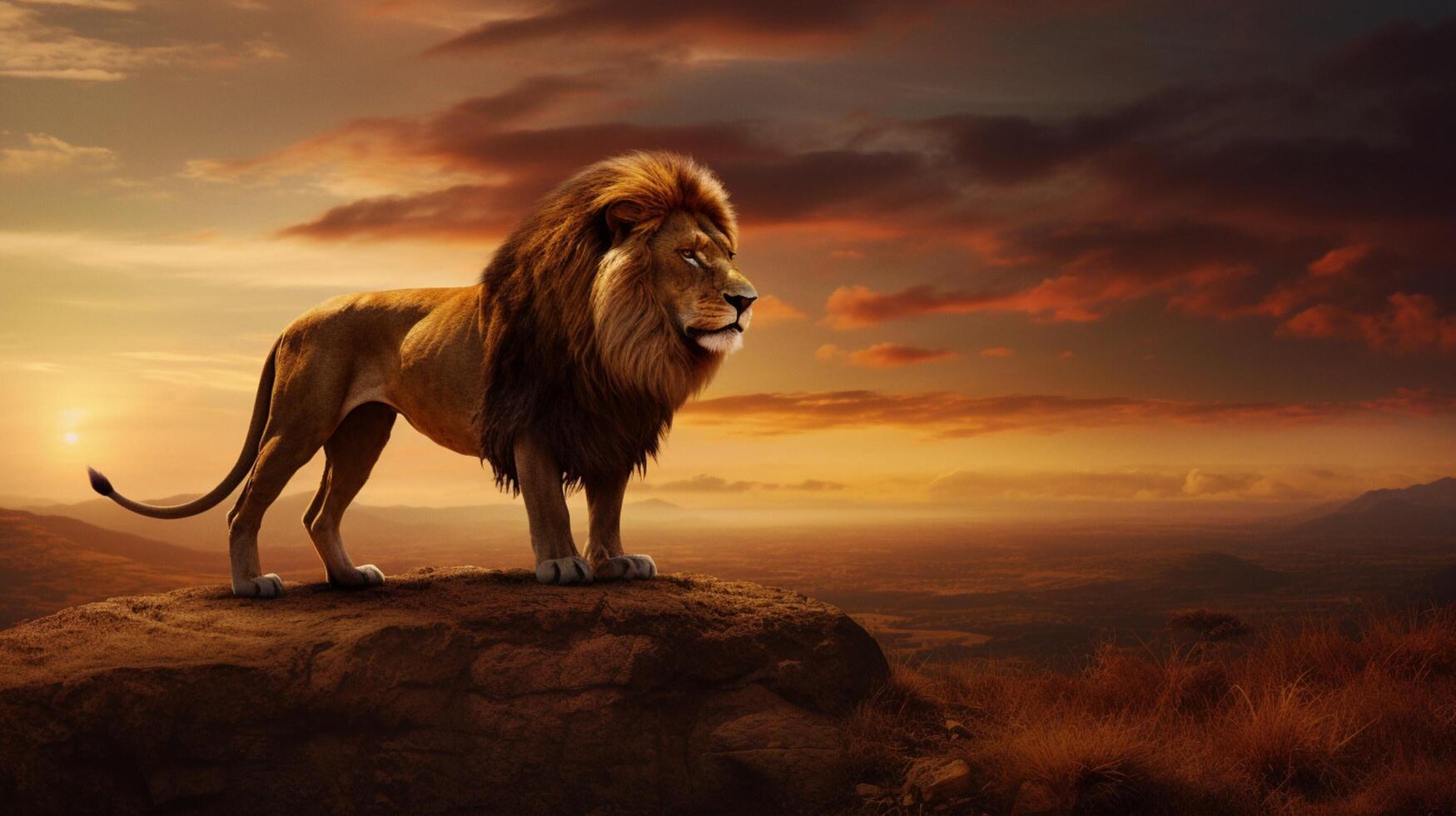 AI generated lion high quality image photo