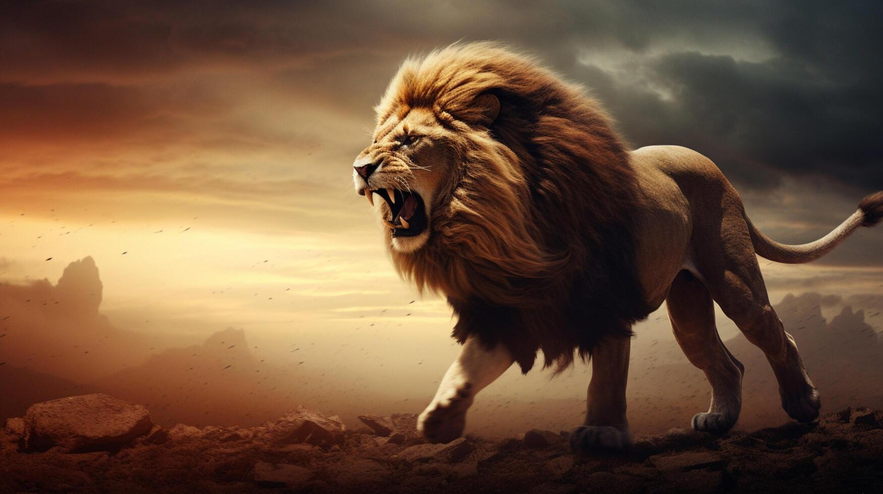 AI generated lion high quality image photo