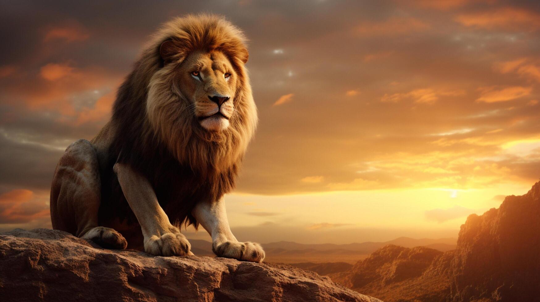 AI generated lion high quality image photo