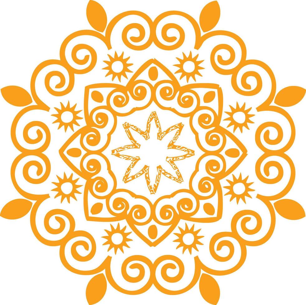 vector orange mandala