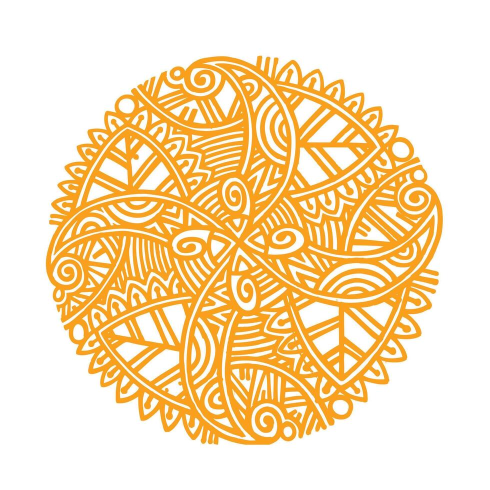 vector orange mandala