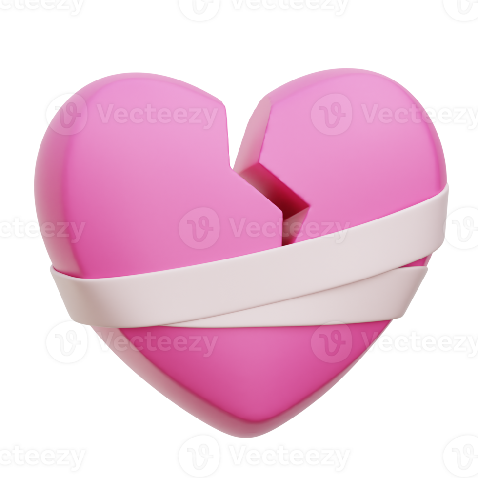 Broken Heart 3d Icon Illustration png