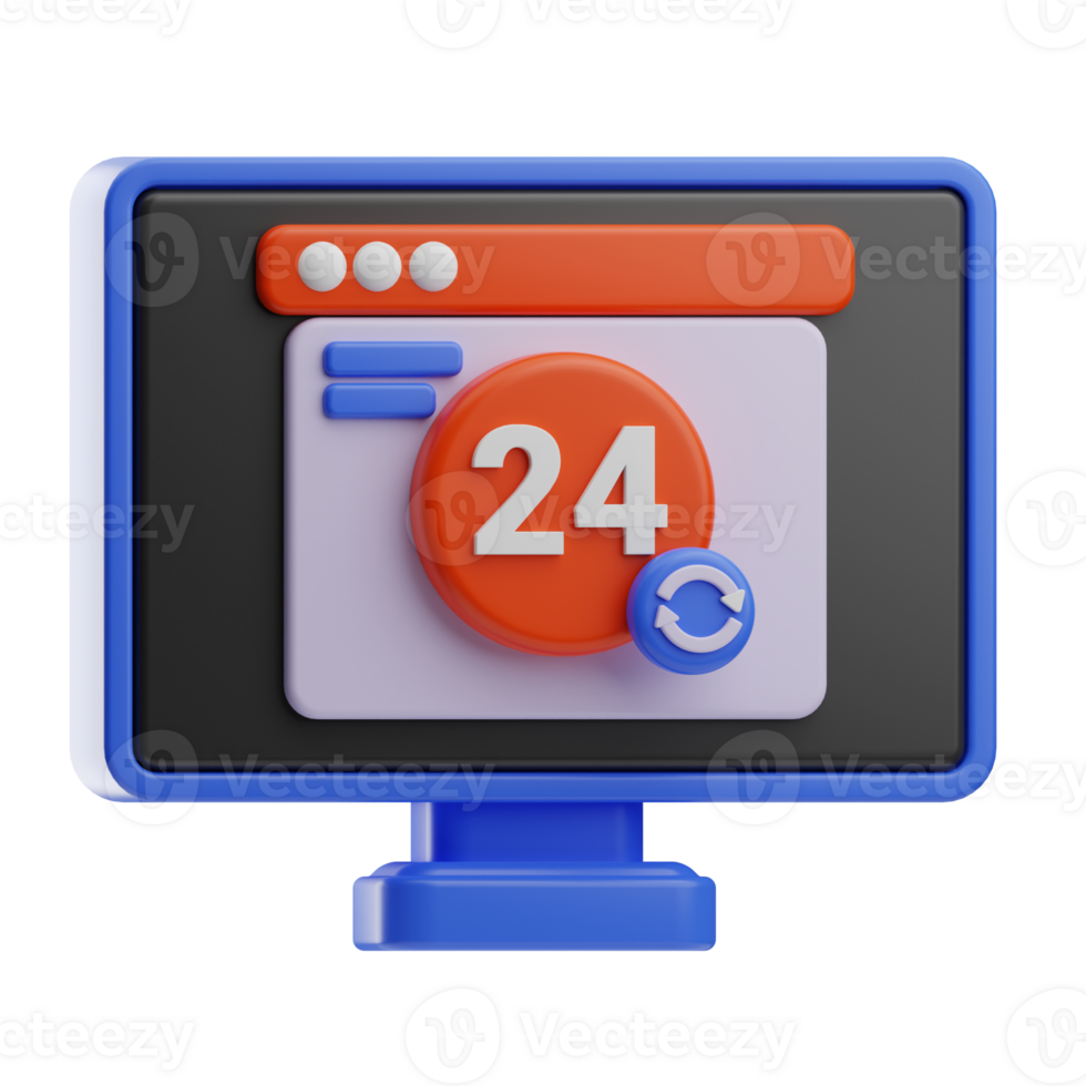 ECommerce 3d illustration 24 Hours png