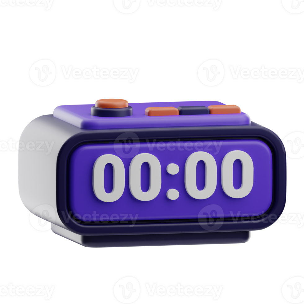 Digital Clock Technology object illustration 3D png