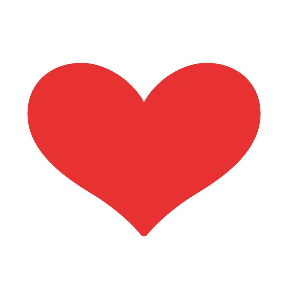 Red Heart icon. Vector illustration in flat style. Valentine day icon. Love icon. Hand drawn heart in doodle style. Love concept.