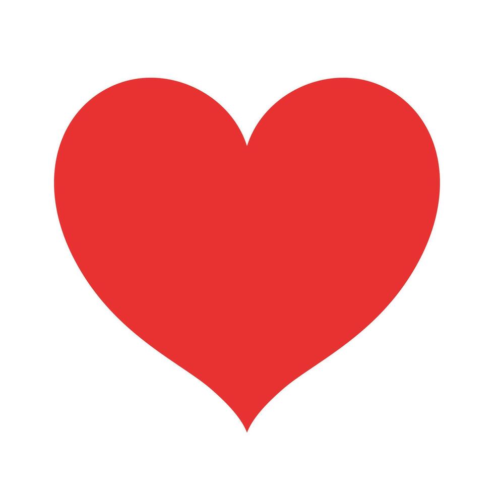 Red Heart icon. Vector illustration in flat style. Valentine day icon. Love icon. Hand drawn heart in doodle style. Love concept.