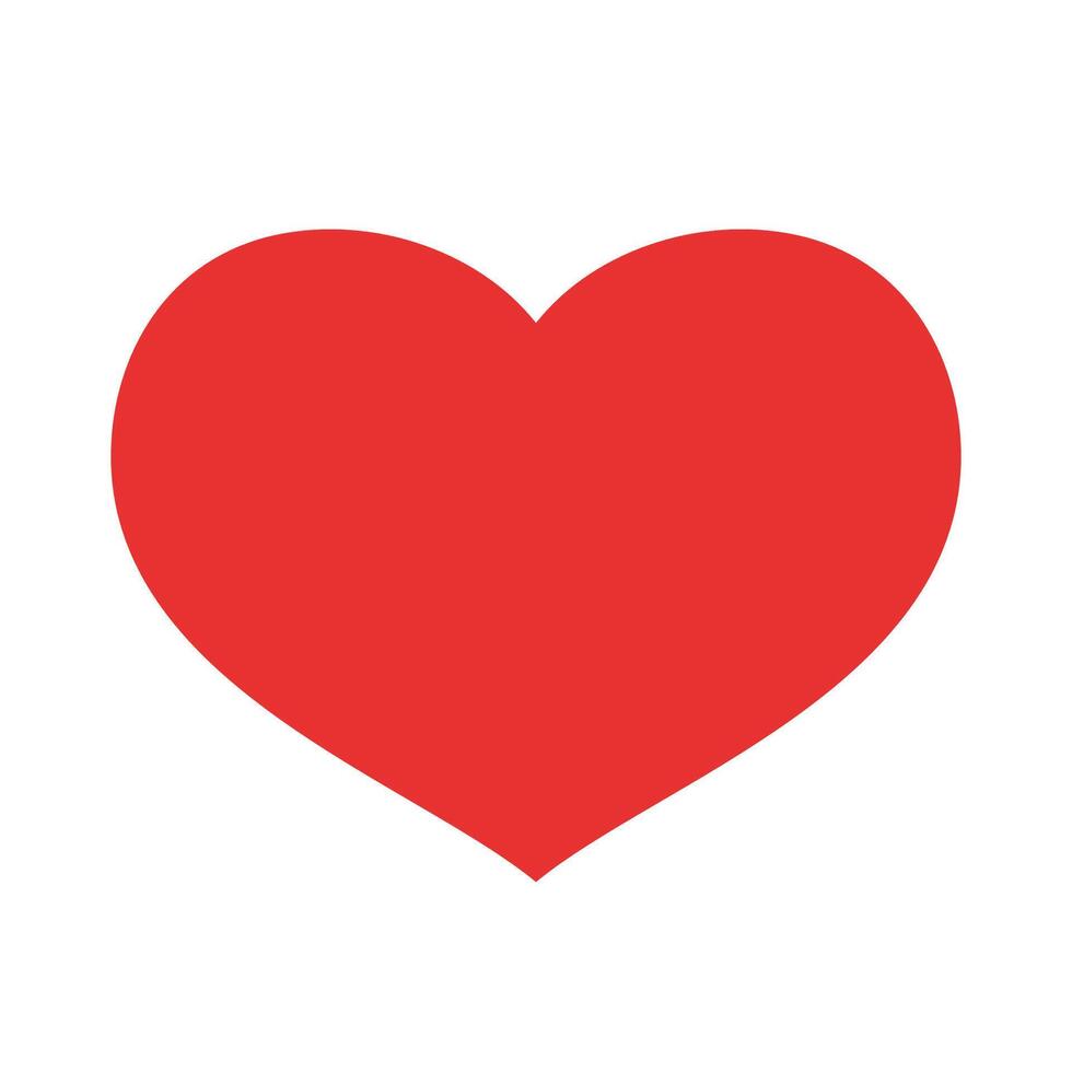 Red Heart icon. Vector illustration in flat style. Valentine day icon. Love icon. Hand drawn heart in doodle style. Love concept.