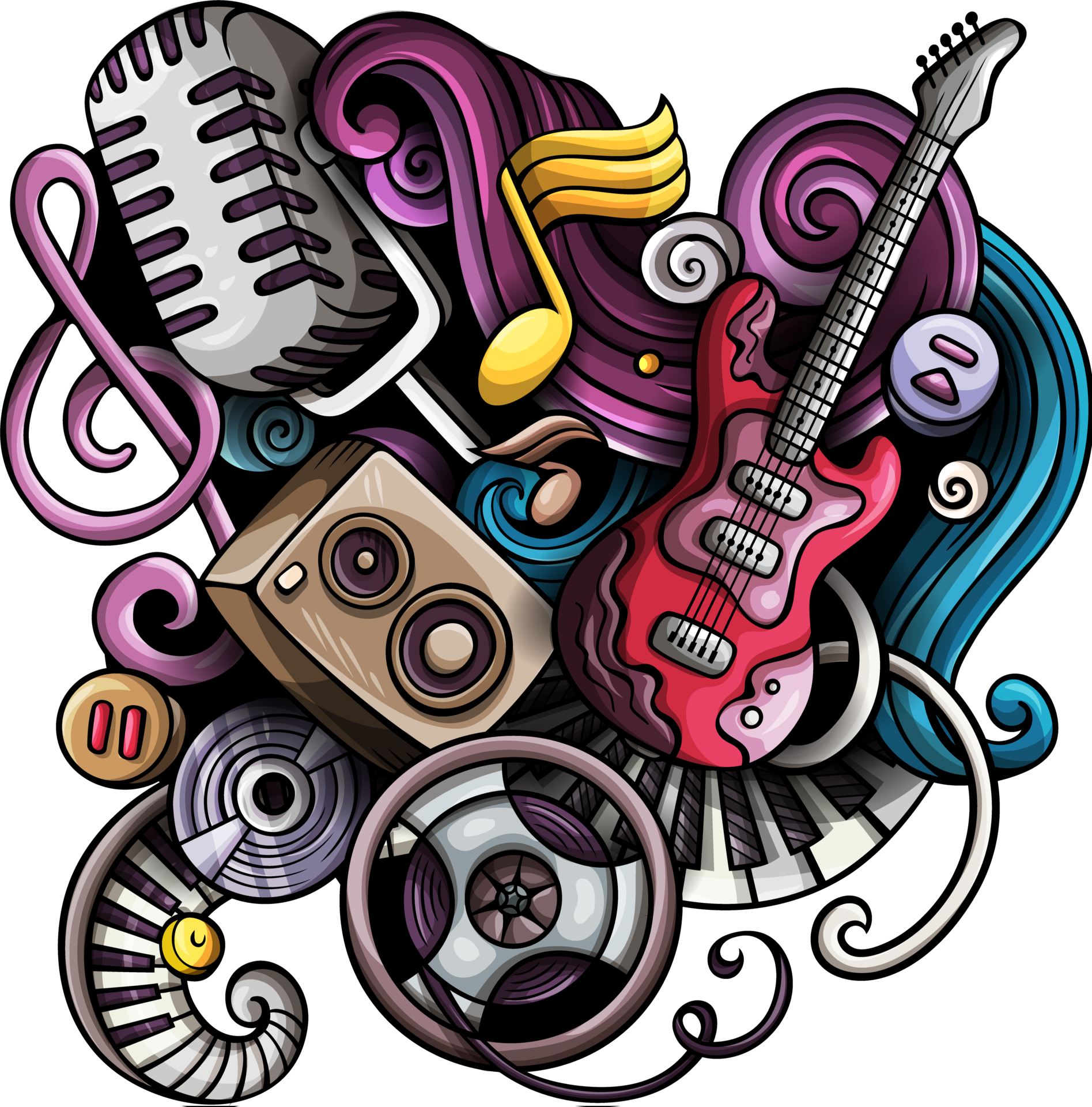 Disco Music Detailed Cartoon Illustration 38014891 PNG disco-music-detailed-cartoon-illustration-38014891-png