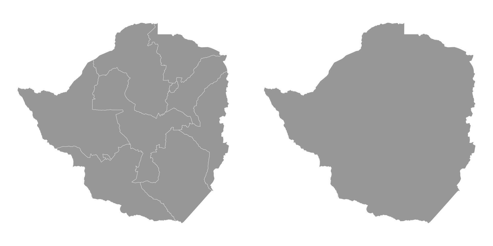 Zimbabue mapa con administrativo divisiones vector ilustración.