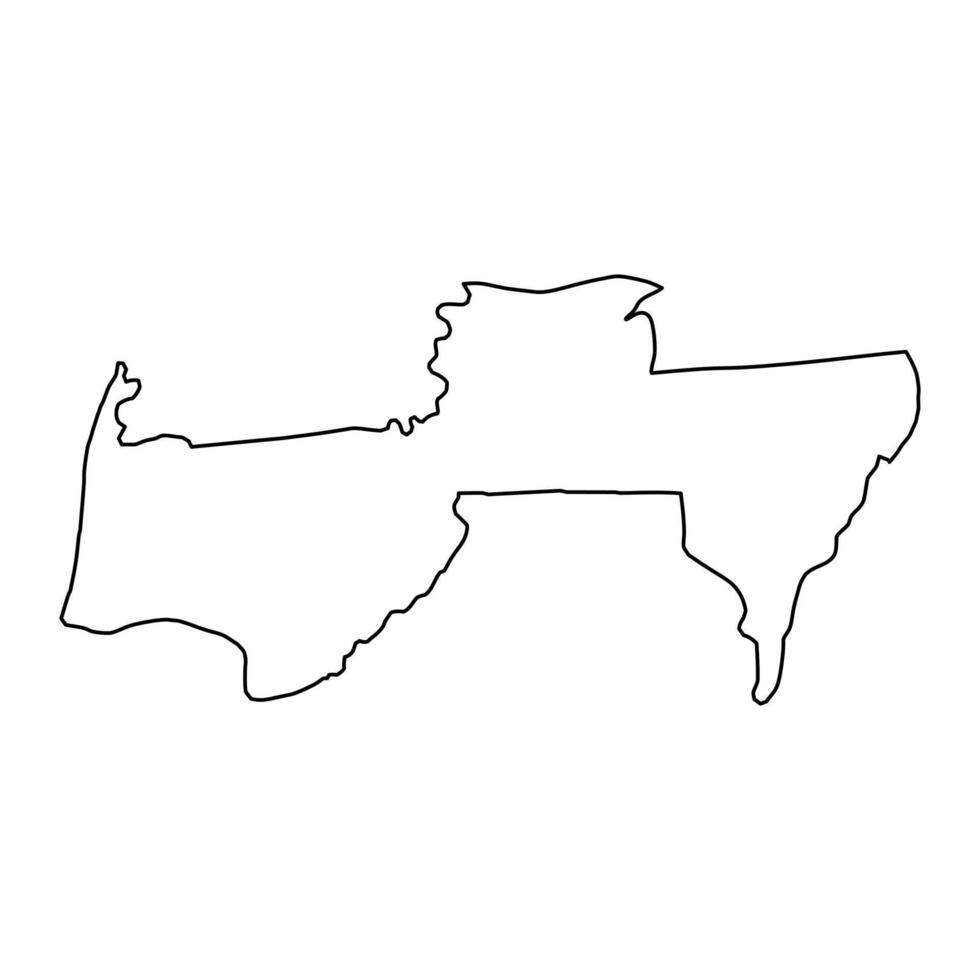 Para District map, administrative division of Suriname. Vector illustration.