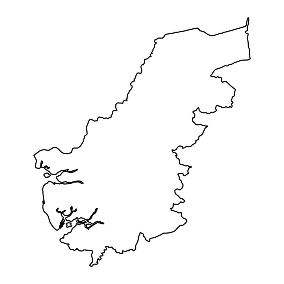 norte Oeste provincia mapa, administrativo división de sierra leona vector ilustración.